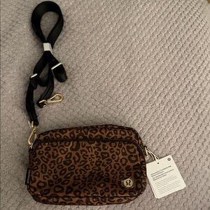 lululemon athletica Brown Leopard Crossbody Bag